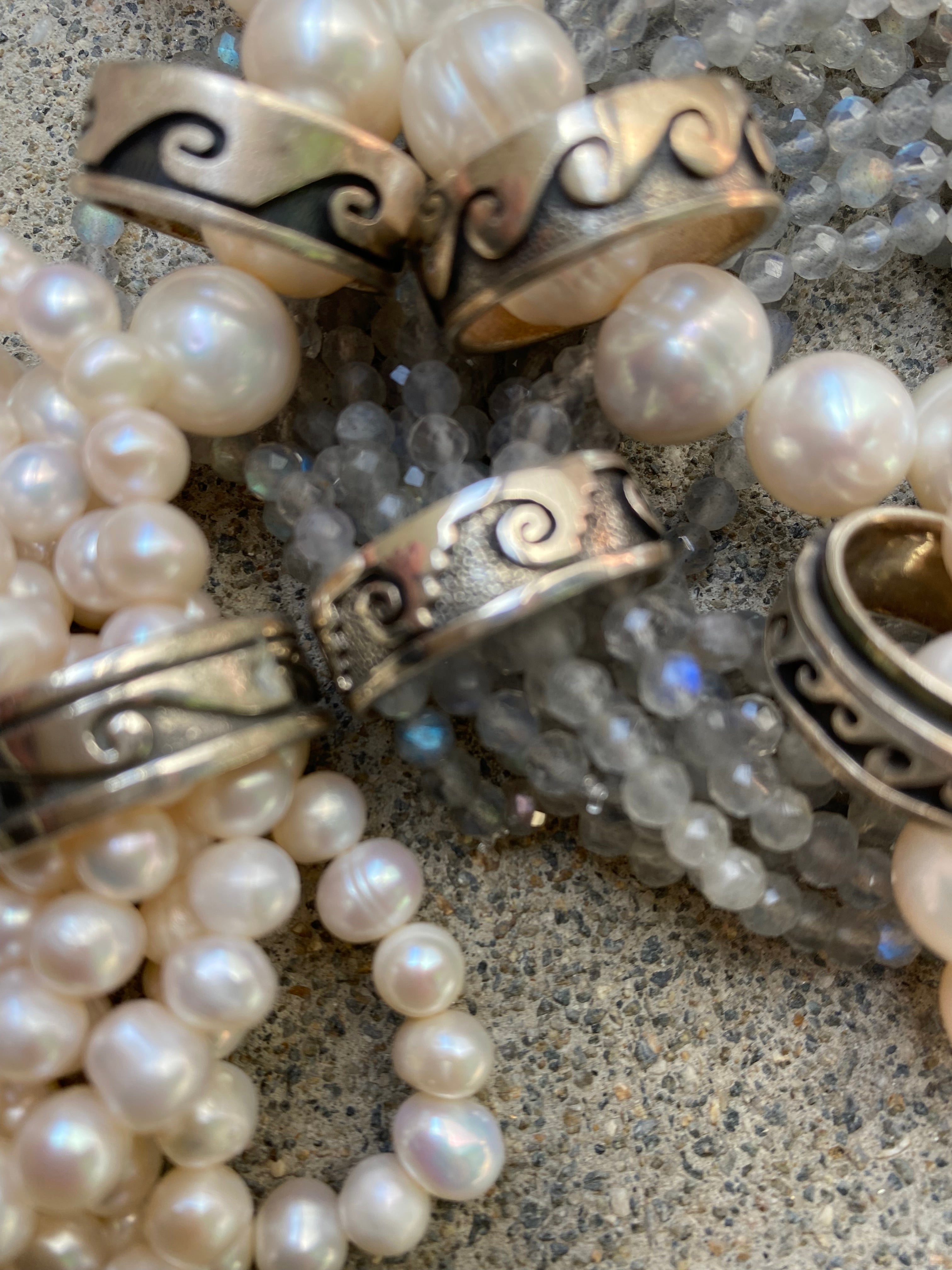 vintage sterling silver wave rings